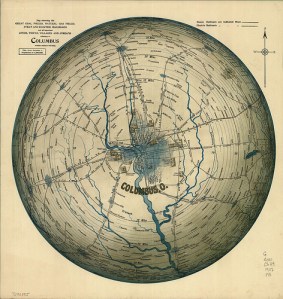Mapa de Columbus, Ohio, y sus alrededores, 1902. Fotografía del Map and Geographic Information Center (MAGIC), University of Connecticut Libraries.
